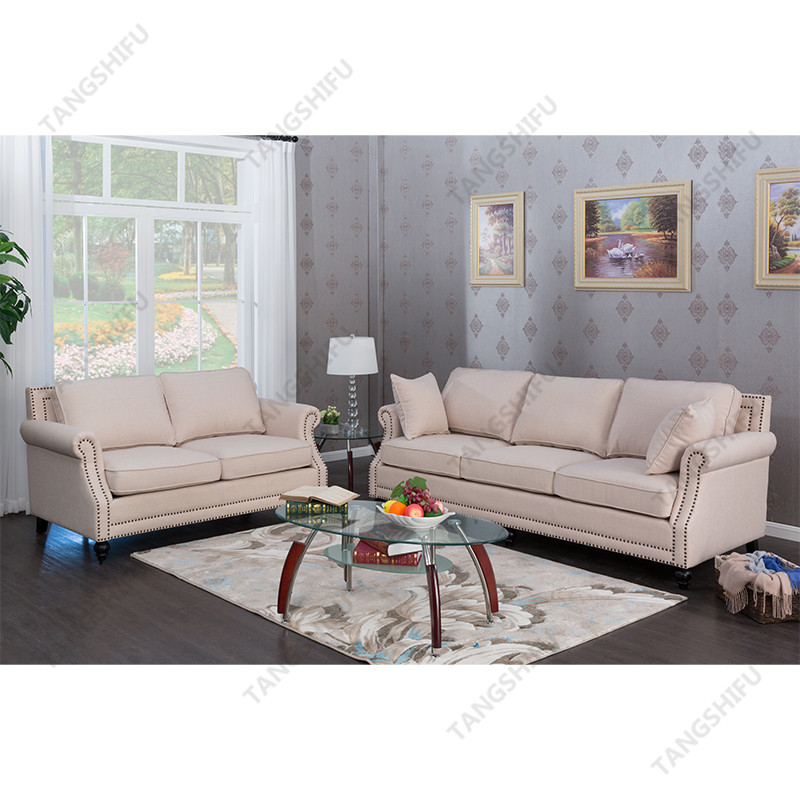 TSF-63801-3-Beige sofa Living room furniture